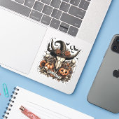 Bull Skull Halloween Koe Sticker (Laptop met iPhone)