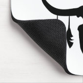 Bull Skull met Black Feathers Silhouette Muismat (Hoek)