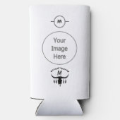 Bull Skull met Black Feathers Silhouette Seltzer Blikjeskoeler (Achterkant)