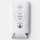 Bull Skull met Black Feathers Silhouette Seltzer Blikjeskoeler (Voorkant)