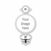 Bull Skull met Black Feathers Silhouette Sticker (Voorkant)