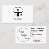 Bull Skull met Black Feathers Silhouette Visitekaartje (Voorkant / Achterkant)