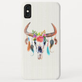 Bull Skull met bloemen Case-Mate iPhone Case (Achterkant)