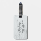 Bull Skull met roze bloemen Bagagelabel (Achterkant verticaal)