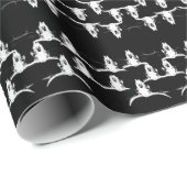 Bull Skull Rustin Black and White Western Land Cadeaupapier (Rol Hoek)