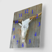 Bull Skull Square Wall klok (Hoek)