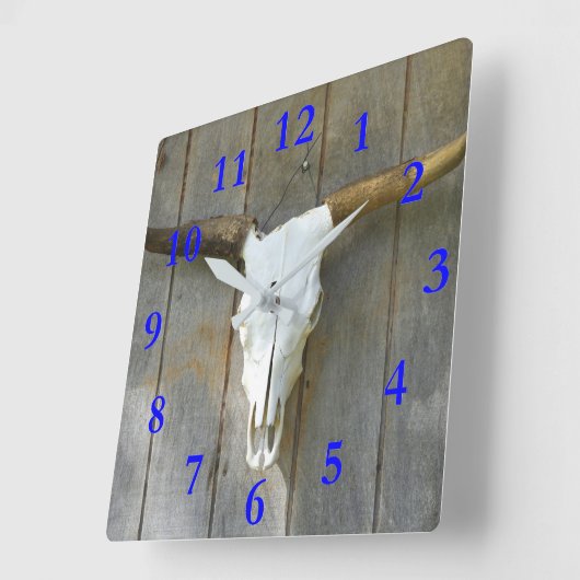 Bull Skull Square Wall klok (Hoek)