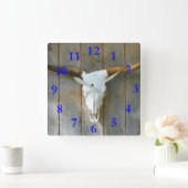 Bull Skull Square Wall klok (Huis)