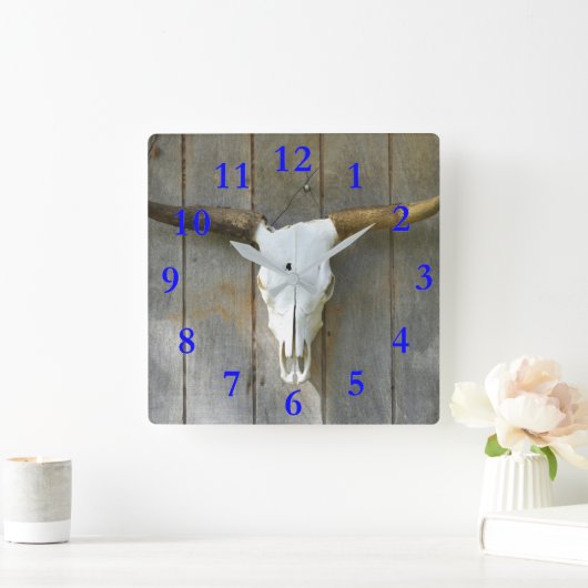 Bull Skull Square Wall klok (Huis)