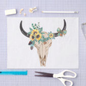 Bull Skull Sunflowers Tissuepapier (Craft)