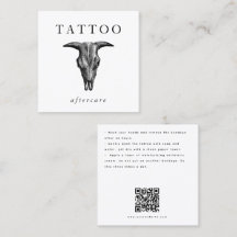 Bull Skull Tattoo Nazorg Instructies QR Code