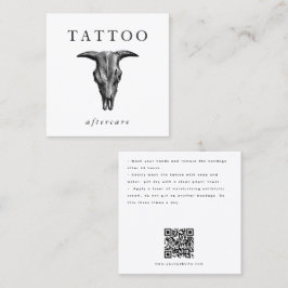 Bull Skull Tattoo Nazorg Instructies QR Code Vierkante Visitekaartje