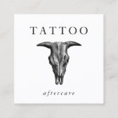 Bull Skull Tattoo Nazorg Instructies QR Code Vierkante Visitekaartje (Voorkant)