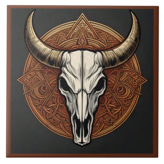 Bull Skull Tegeltje (Voorkant)