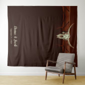 Bull Skull Wedding Western Bruin Rustige achtergro Wandkleed (In Situ (horizontaal))