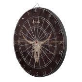 Bull Skull Western Bruin Beige Old Rustic Land Dartbord (Voorkant Rechts)