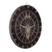 Bull Skull Western Bruin Beige Old Rustige Monogra Dartbord (Voorkant Links)