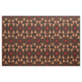 Bull Skull Western Land Brown Red Rustic Stof (Fat Quarter)
