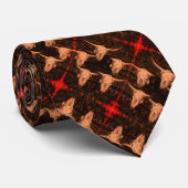 Bull Skull Western Land Brown Red Rustic Stropdas (Opgerold)
