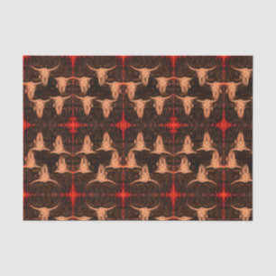 Bull Skull Western Land Brown Red Rustic Tissuepapier