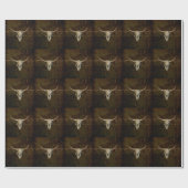 Bull Skull Western Land Brown Rustin Pattern Cadeaupapier (Vlak)