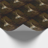 Bull Skull Western Land Brown Rustin Pattern Cadeaupapier (Hoek)