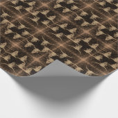 Bull Skull Western Land Brown Sepia Pattern Cadeaupapier (Hoek)
