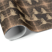 Bull Skull Western Land Brown Sepia Pattern Cadeaupapier (Rol Hoek)