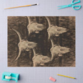 Bull Skull Western Land Brown Sepia Rustic Art Tissuepapier (Craft)
