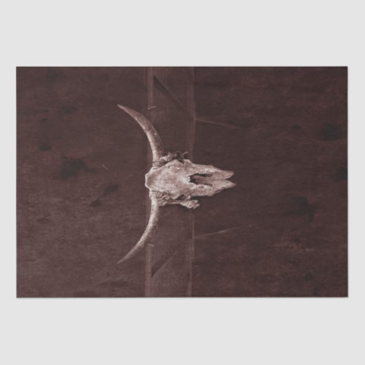 Bull Skull Western Land Cowboy Brown Rustic Tissuepapier (Voorkant)