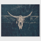 Bull Skull Western Land Grey Rustic Old Grunge Cadeaupapier (Vlak)