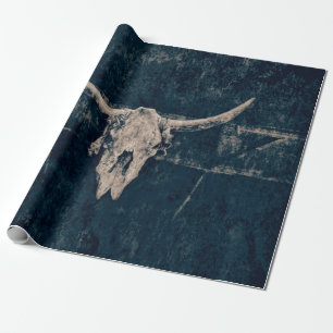 Bull Skull Western Land Grey Rustic Old Grunge Cadeaupapier