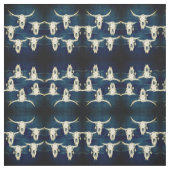 Bull Skull Western Land Rustic Indigo Blue Stof (Swatch)