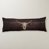 Bull Skull Western Old Rustic Brown Beige Country Lichaamskussen (Achterkant)