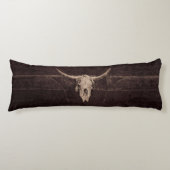 Bull Skull Western Old Rustic Brown Beige Country Lichaamskussen (Voorkant)
