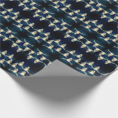 Bull Skull Western Rustic Indigo Blue Land Cadeaupapier (Hoek)