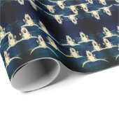 Bull Skull Western Rustic Indigo Blue Land Cadeaupapier (Rol Hoek)