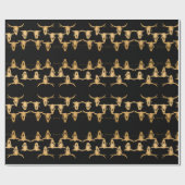 Bull Skulls Black Gold Elegant Stylish Cadeaupapier (Vlak)