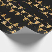 Bull Skulls Black Gold Elegant Stylish Cadeaupapier (Hoek)
