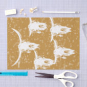 Bull Skulls Gold White elegant glitter Pattern Tissuepapier (Craft)
