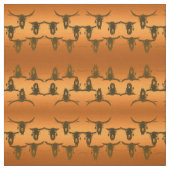 Bull Skulls Rustic Gold Brown Western Pattern Stof (Swatch)