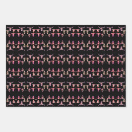 Bull Skulls Western Roze Bruin Rustisch Inpakpapier Vel