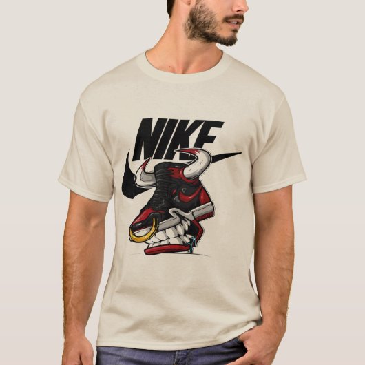 Bull Sneaker Beast – Streetwear Monster Shoe Graph T-shirt (Voorkant)