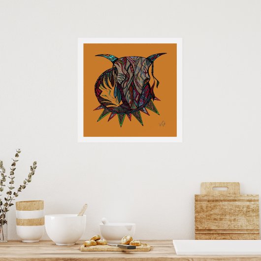 Bull Spirit Reproduction Poster (Keuken)