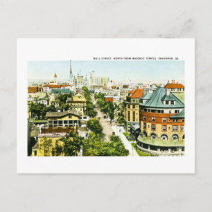 Bull Street North van Masonic Temple, Savannah, GA Briefkaart