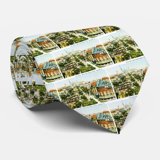 Bull Street North van Masonic Temple, Savannah, GA Stropdas (Opgerold)