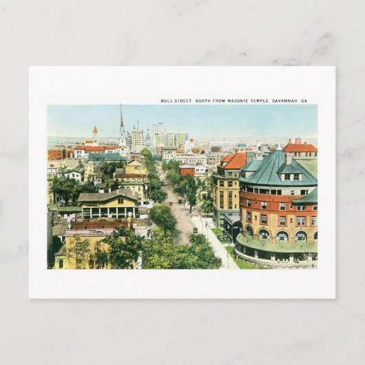 Bull Street, Savannah, Georgia Briefkaart (Voorkant)