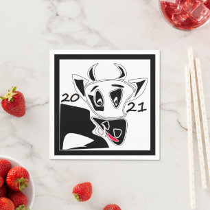 Bull symbool Nieuw jaar 2021 Chinees kalender zwar Servet