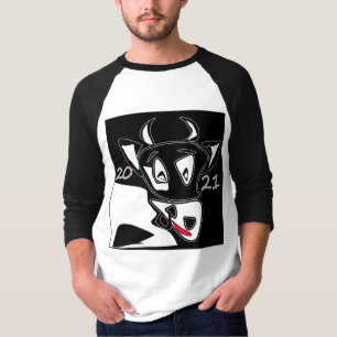 Bull symbool Nieuw jaar 2021 Chinees kalender zwar T-shirt