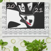 Bull symbool Nieuw jaar 2021 Chinees kalender zwar Theedoek (Gevouwen)